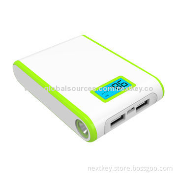 Screen mobile phone chargers with LED lights, 3,000-12,000mAh, many colors are available